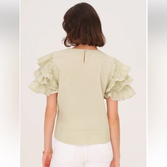 NWT Harshman Juliette Blouse in Soft Green - Picture 2 of 9